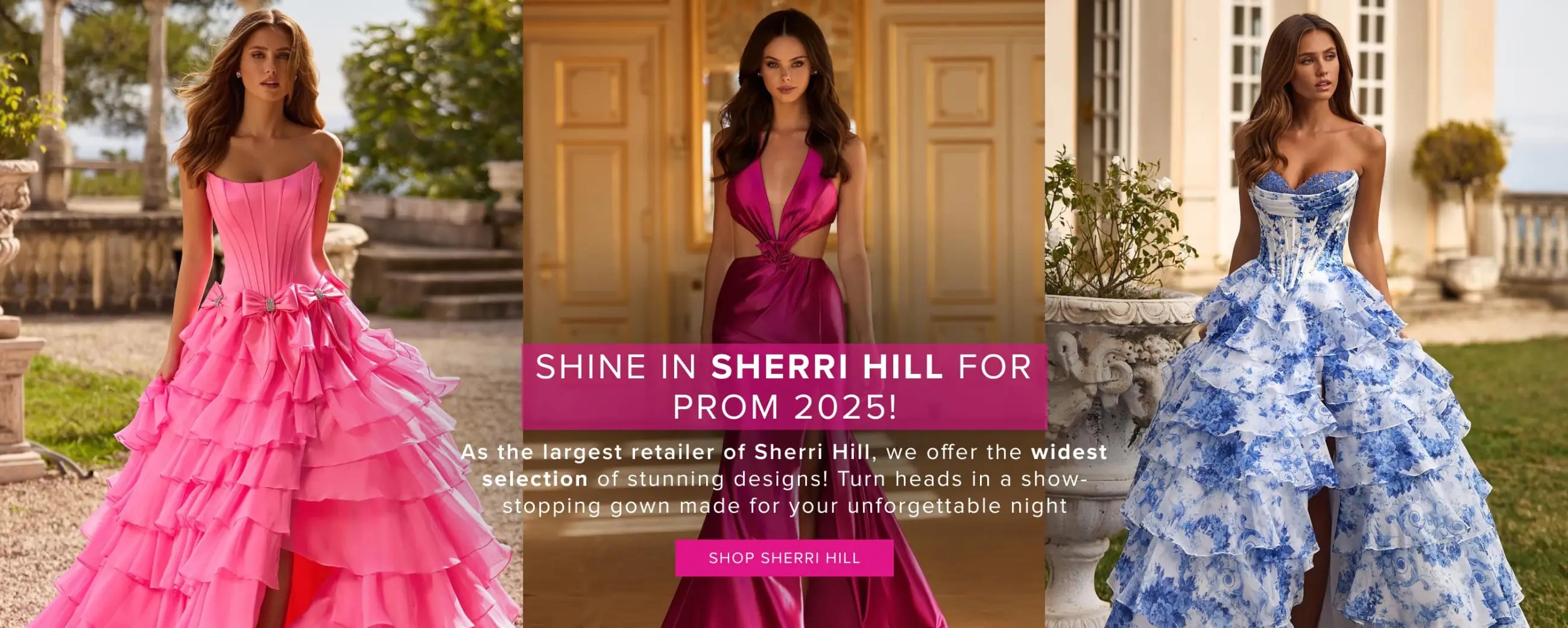 Spring 2025 Sherri Hill prom dresses at Whatchamacallit